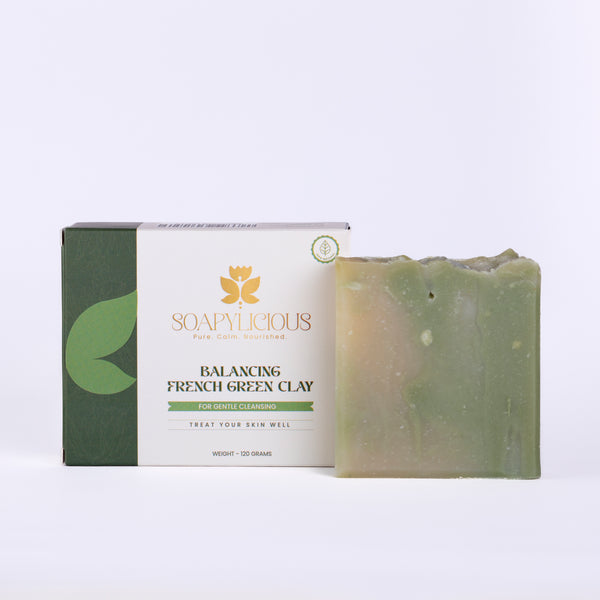 Balancing French Green Clay Soap Bar – Natural, Vegan, Handmade for Men and Women