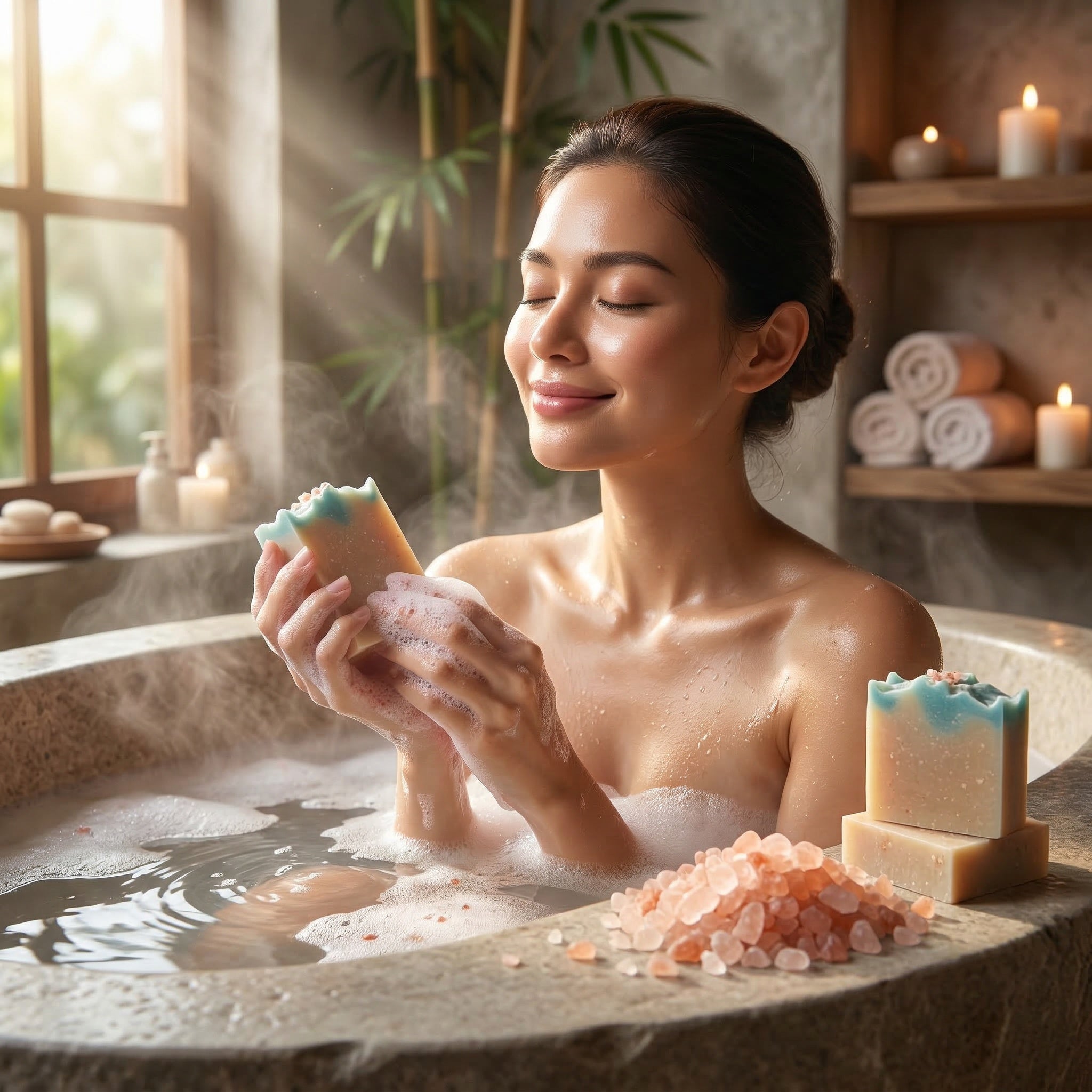 Detoxifying Himalayan Pink Salt Soap Bar – Natural, Vegan, Handmade for Men and Women