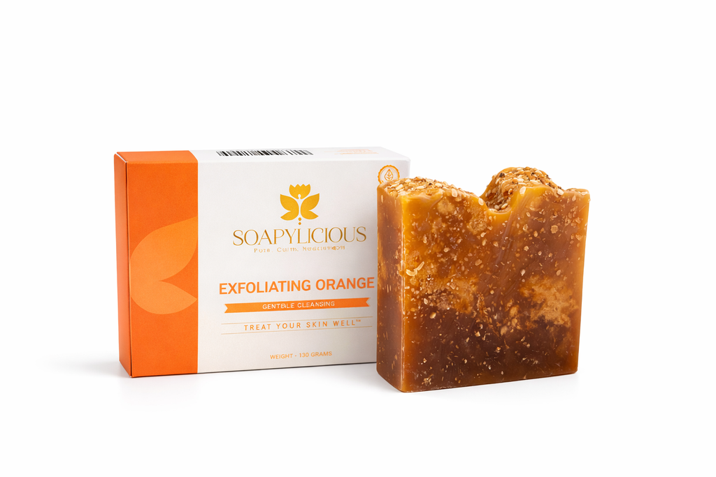 Exfoliating Orange Soap Bar – Natural, Vegan, Handmade for Men and Women