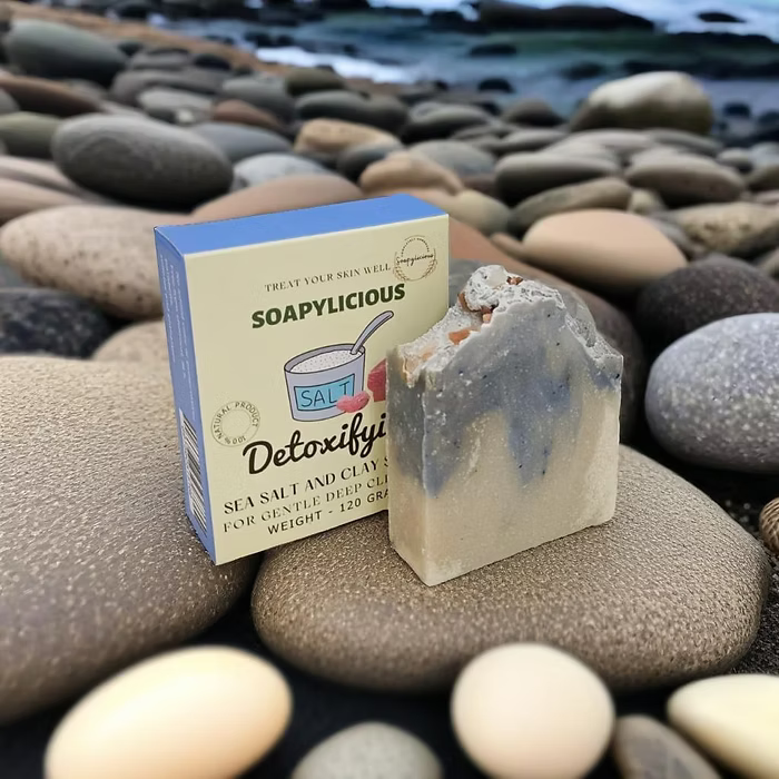 HandMade Cold Process Sea Salt Soap Bar – Natural & Organic for Detoxifying