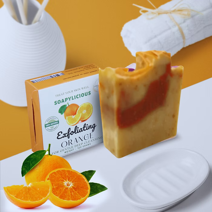 Handmade Cold Process Orange Soap Bar – Natural & Organic with Shea Butter