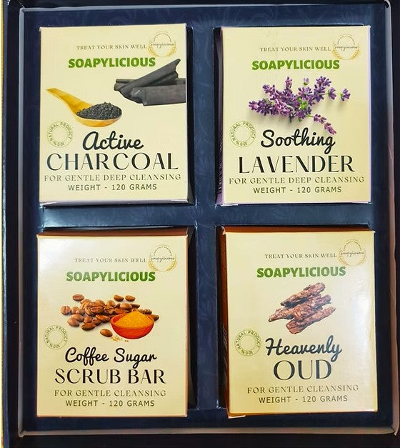 Premium Gift box of 4 handmade soap bar