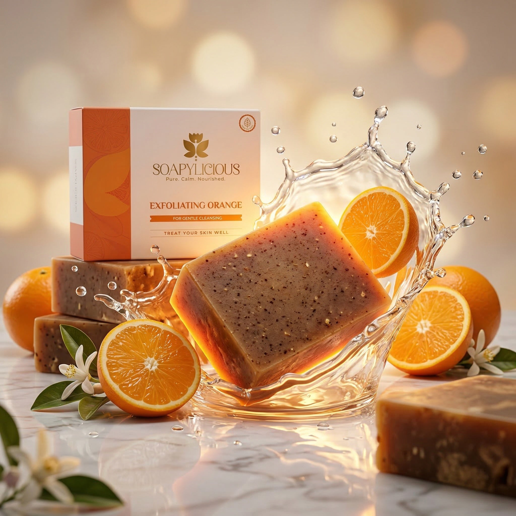 Exfoliating Orange Soap Bar – Natural, Vegan, Handmade for Men and Women
