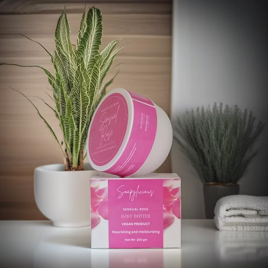 Shea Body Whipped Butter with Rose– 200g Natural, Vegan, Organic Skincare