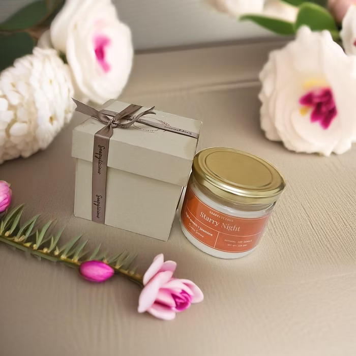 Soy Wax Candle Jasmine 220g Completely natural and handmade for home and offices