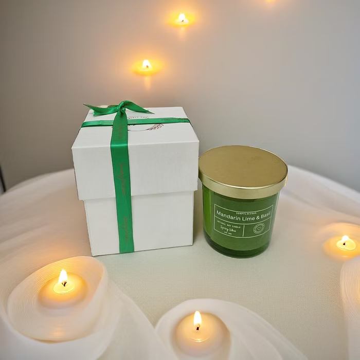 Soy wax candles- Mandarin Lime and basil - Natural and handmade