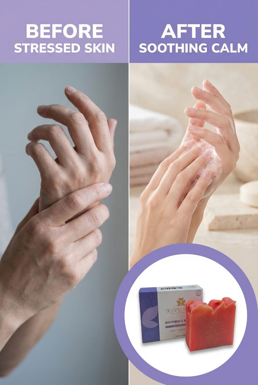 Soothing Lavender Soap Bar – Natural, Vegan, Handmade for Men and Women