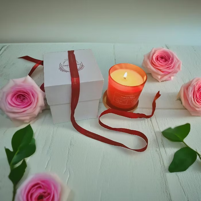 Soy Wax Candles- French Rose Aroma ,Natural and handmade for homes
