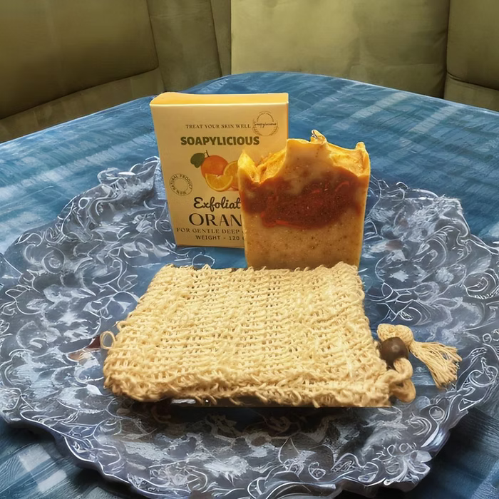 Handmade Cold Process Orange Soap Bar – Natural & Organic with Shea Butter