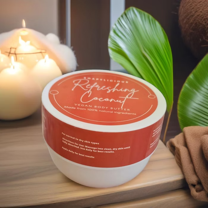 Coconut Shea Whipped Body Butter – 200g Vegan, Natural Skincare | Deep Hydration