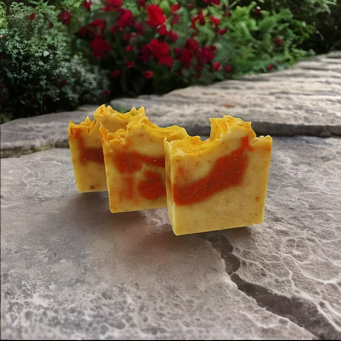 Handmade Cold Process Orange Soap Bar – Natural & Organic with Shea Butter