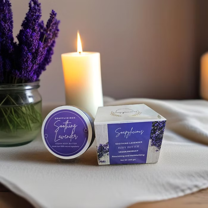Lavender Shea Body Butter – 200g Whipped, Vegan, Natural Skincare