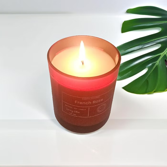 Soy Wax Candles- French Rose Aroma ,Natural and handmade for homes