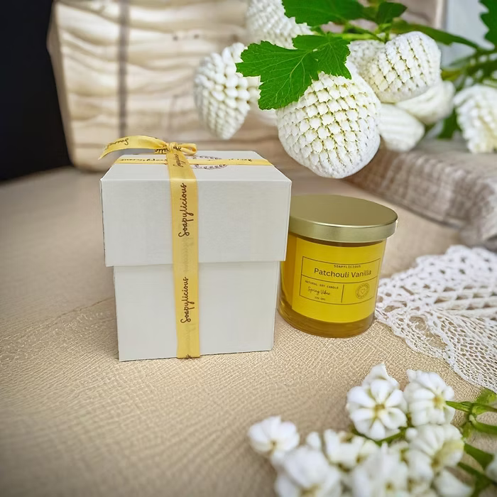 Soy wax candle - Patchouli Vanilla Aroma Completely natural and handmade