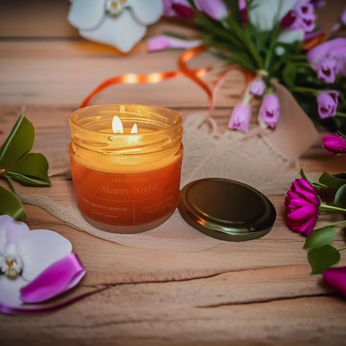 Soy Wax Candle Jasmine 220g Completely natural and handmade for home and offices