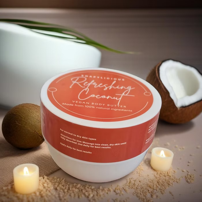 Coconut Shea Whipped Body Butter – 200g Vegan, Natural Skincare | Deep Hydration