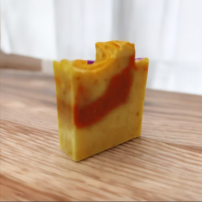 Handmade Cold Process Orange Soap Bar – Natural & Organic with Shea Butter
