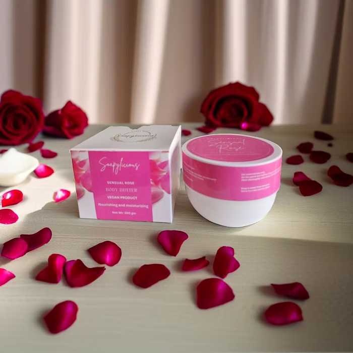 Rose Scent Shea Body Butter – 200g Natural, Vegan, Organic Skincare