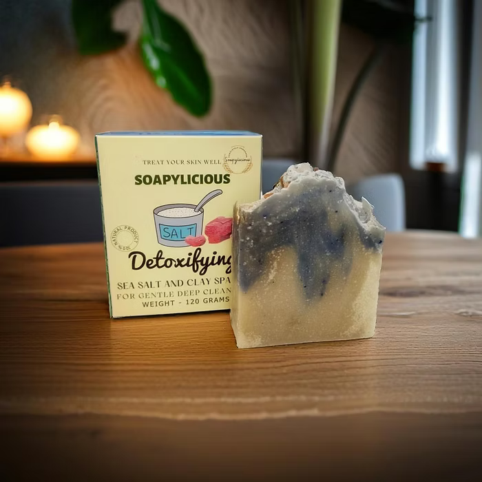 HandMade Cold Process Sea Salt Soap Bar – Natural & Organic for Detoxifying