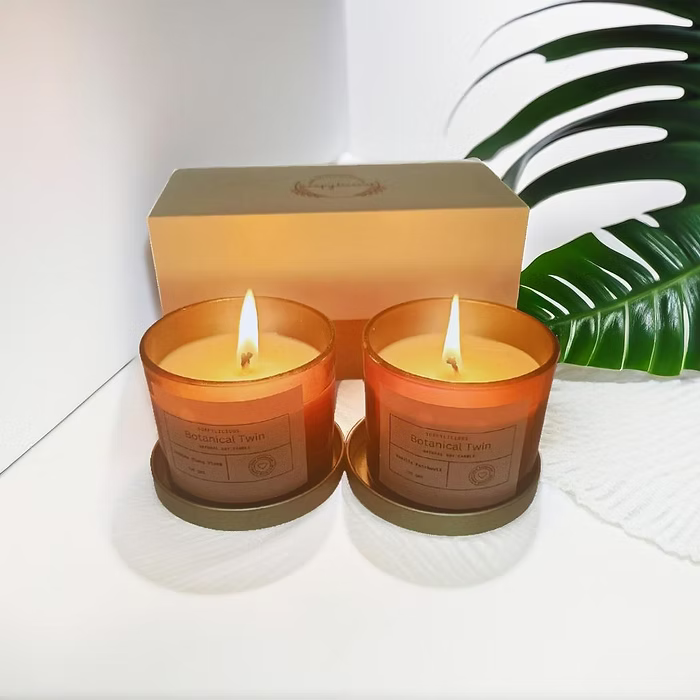 Soy Wax Candle Set - Vanilla Patchouli & Jasmine Ylang Ylang | 200g Handmade