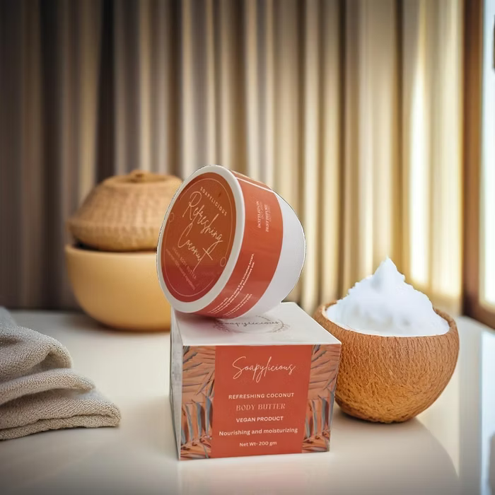 Coconut Shea Whipped Body Butter – 200g Vegan, Natural Skincare | Deep Hydration