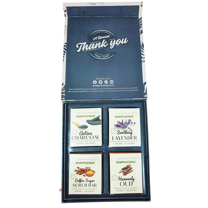 Premium Gift box of 4 handmade soap bar