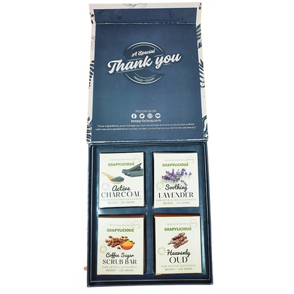 Premium Gift box of 4 handmade soap bar
