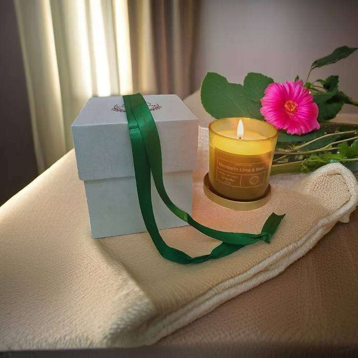 Soy wax candles- Mandarin Lime and basil - Natural and handmade