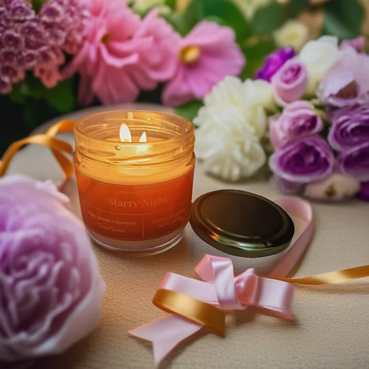 Soy Wax Candle Summer romance- Jasmine Scent- 220g - Natural, Handmade, Vegan