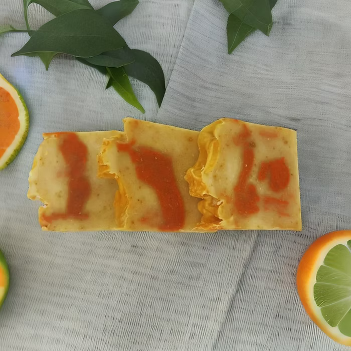 Handmade Cold Process Orange Soap Bar – Natural & Organic with Shea Butter