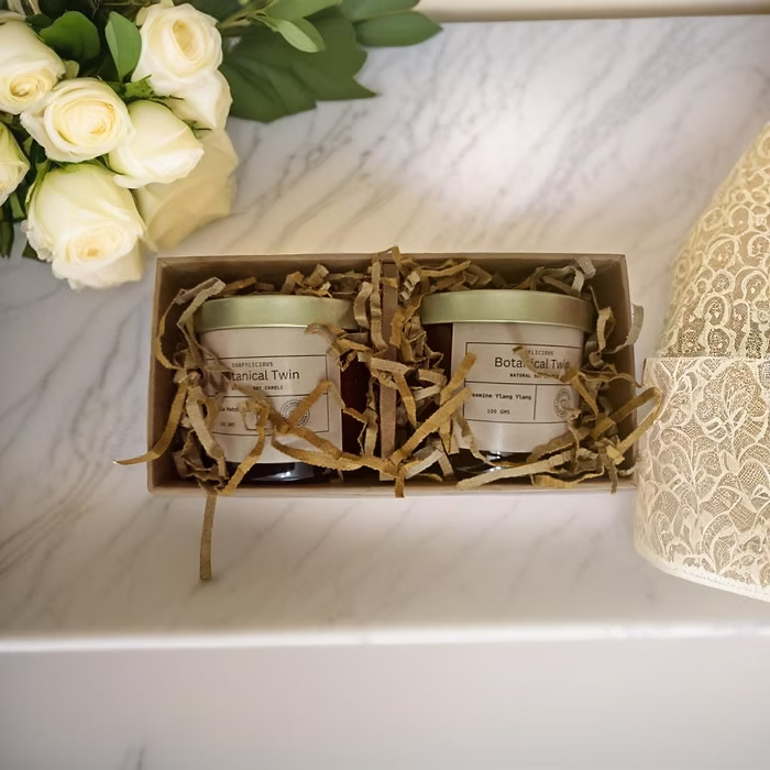 Soy Wax Candle Set - Vanilla Patchouli & Jasmine Ylang Ylang | 200g Handmade
