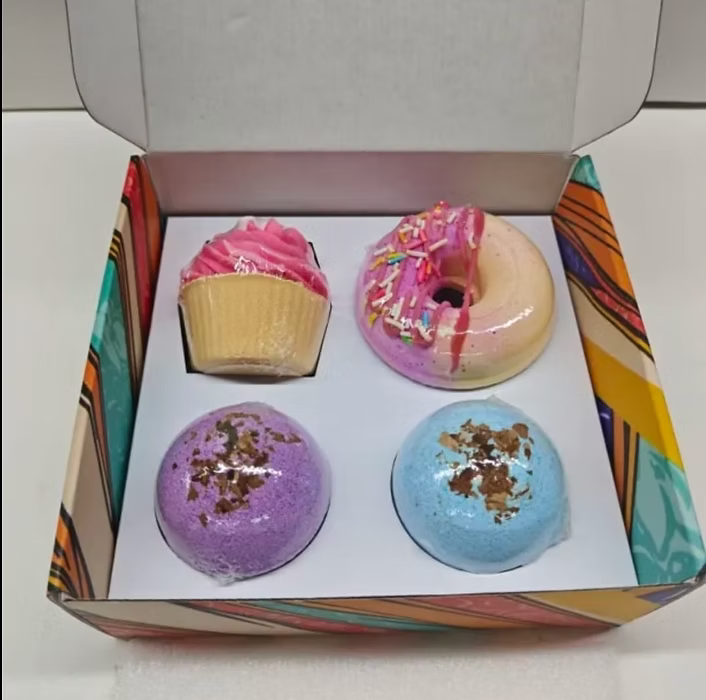 Rejuvenating Bath Bomb -Family Pack of 4- handmade, vegan, natural, exfoliating