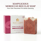 Moroccan Red Clay Soap Bar- Natural,Handmade, Vegan soap for men and women
