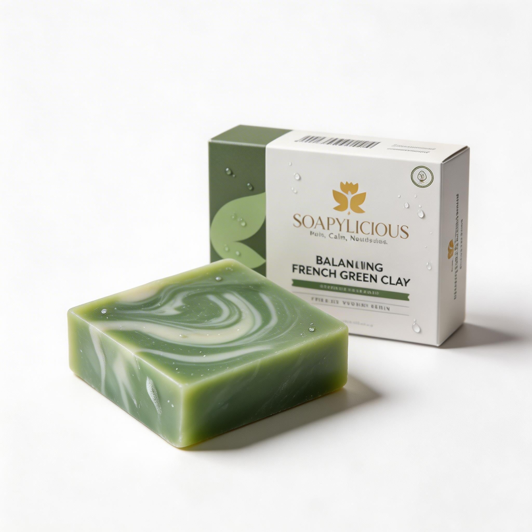 Balancing French Green Clay Soap Bar – Natural, Vegan, Handmade for Men and Women