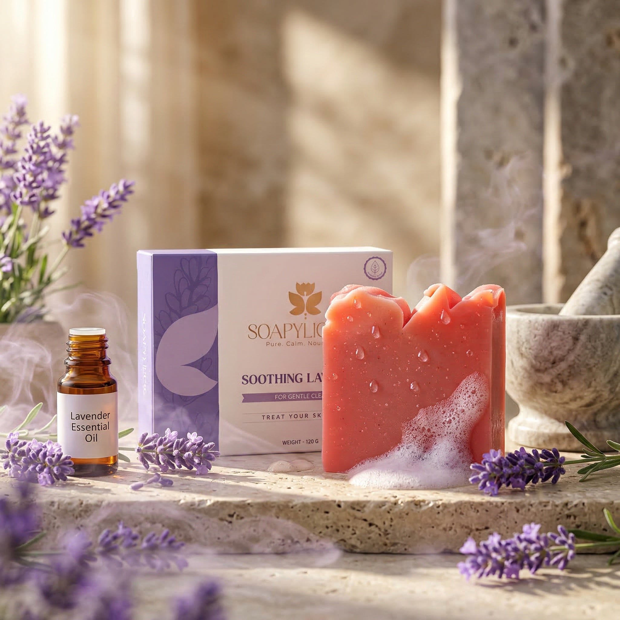 Soothing Lavender Soap Bar – Natural, Vegan, Handmade for Men and Women