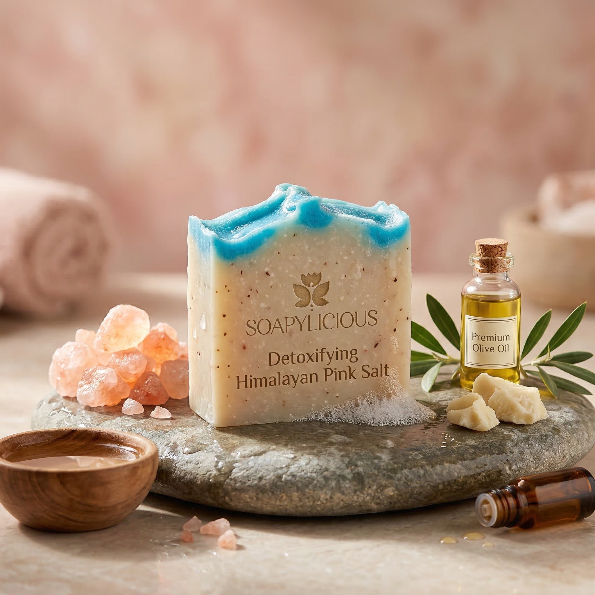 Detoxifying Himalayan Pink Salt Soap Bar – Natural, Vegan, Handmade for Men and Women